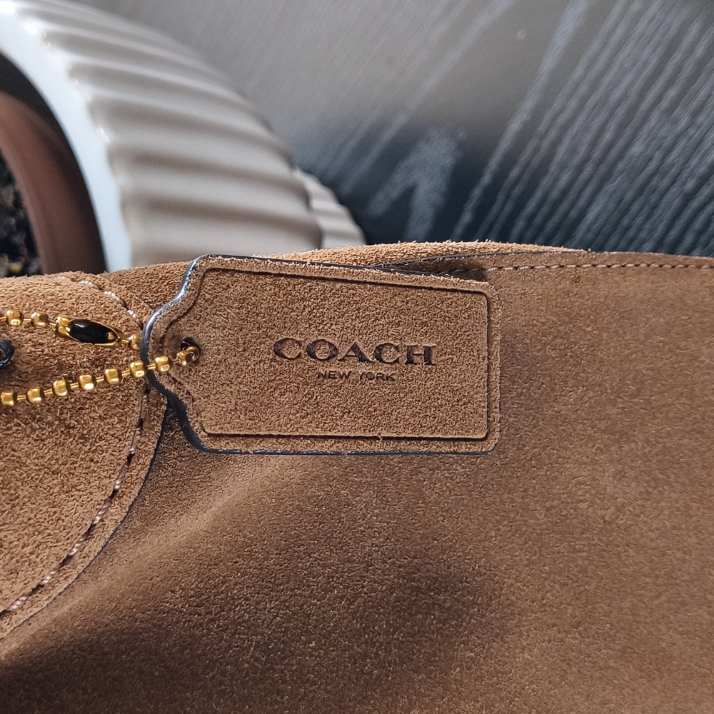 Coach Tan Suede Brooklyn 28 Shoulder Bag - Picture 10 of 10